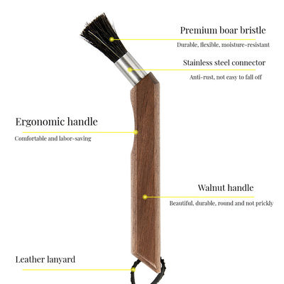 Customized Detachable Long Handle Curved Bamboo Wood Cleaning Brush for Home Kitchen