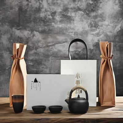 Retro Design Style Gift Box Coffee Set with Waterproof Hand-brewed Coffee Pot Set