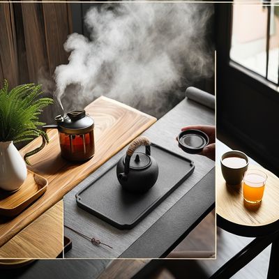 Modern Fashionable Ceramic Tea Cups with Wood Saucer and Wooden Handle Coffee Cup Set