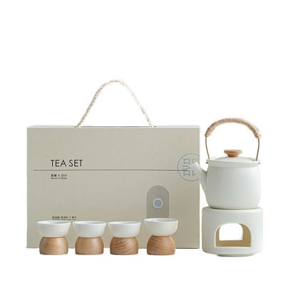 European-Style Loop-Handled Ceramic Tea Warmer for Home Hotel Restaurant and Office