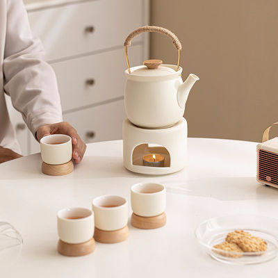 European-Style Loop-Handled Ceramic Tea Warmer for Home Hotel Restaurant and Office