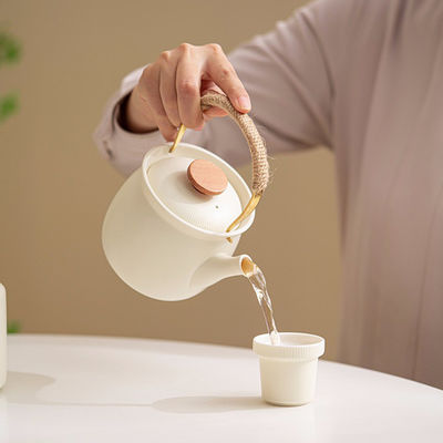 European-Style Loop-Handled Ceramic Tea Warmer for Home Hotel Restaurant and Office
