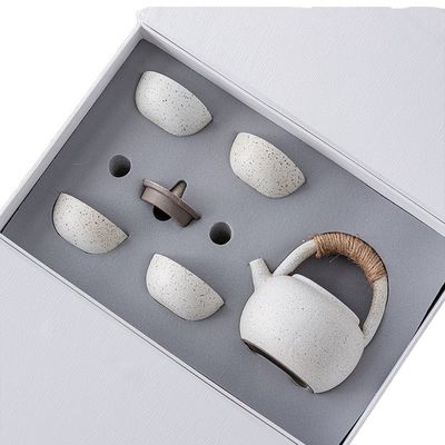 Japanese Porcelain Kung Fu Tea Set Modern Fashionable Loop-Handled Teapot with Gift Box