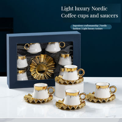 Elegant Coffee Tea Wallpaper Design Ceramic Western Dinner Set for Sustainable Living