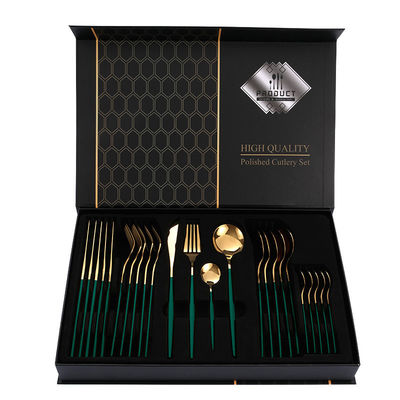 Modern Design Style Luxury Stainless Steel Cutlery Set Knife Fork Spoon With Gift Box