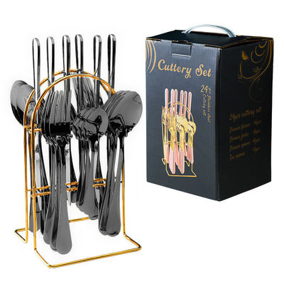 Hotel Cutlery Set Gold Plated Flatware with 101 Stainless Steel Knife Spoon and Fork