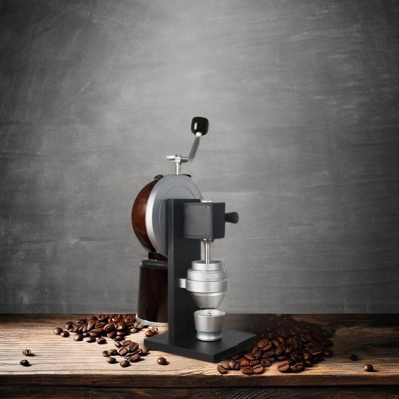 Customized Size 83mm Conical Burr Coffee Grinder Hand Crank Aluminum Alloy Body for Coffee Tea Tools