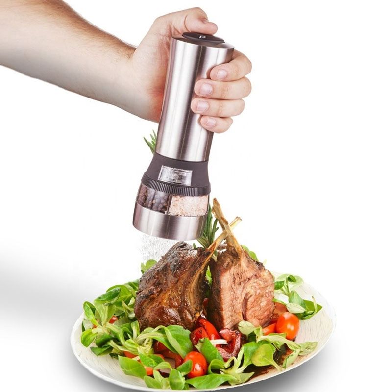 Electric Stainless Steel Salt and Pepper Grinder for Kitchen Spice Grinding Mills Type