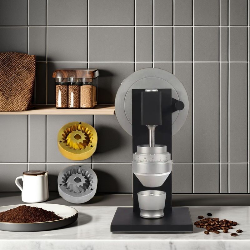 Black Italian Professional 83mm Burr Heavy Duty Aluminum Body Manual Espresso Grinder Hand Coffee Bean Grinder