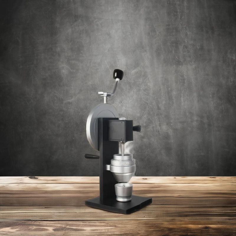 Metal Type Aluminum Manual Coffee Bean Grinder with Flywheel Handle and Italian Burr