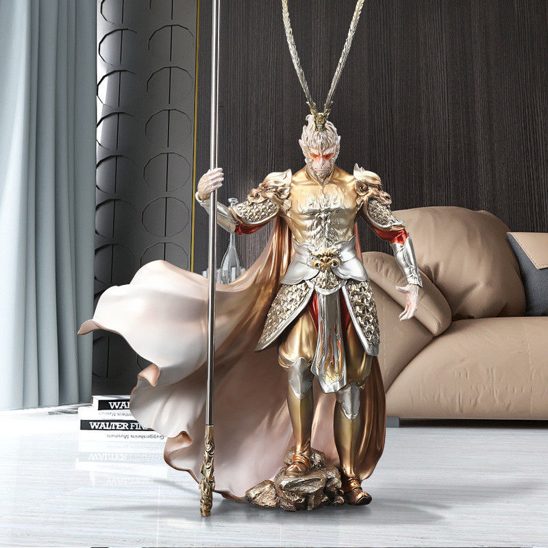 Custom Made Size Black Mythology Monkey King vs Buddha Ornaments for Asian Art Lovers