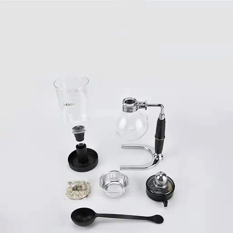 3-Cup Capacity Luxury Glass Bottom Coffee Tea Cup Set Stainless Steel Handle Included