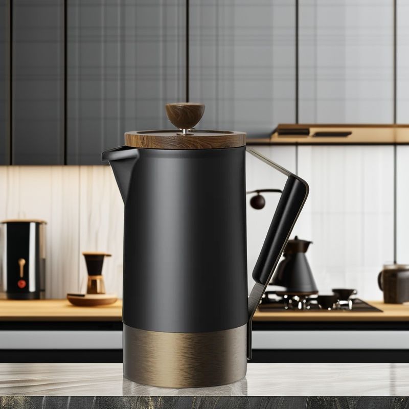 Silicone Handle Ceramic Body Commercial Cafe French Press Set for Coffee Tea Sets