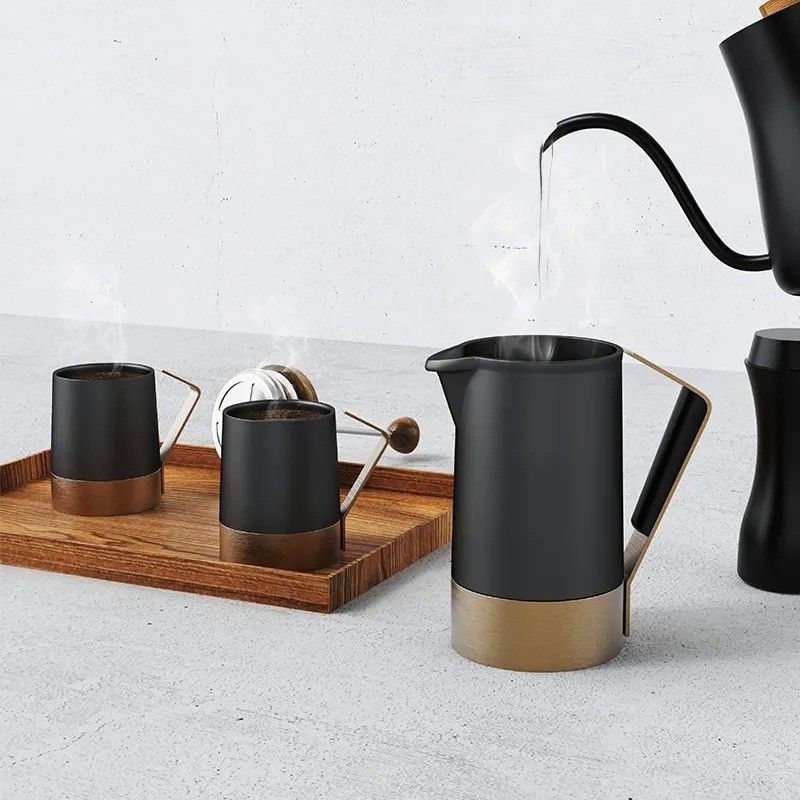Customized Logo Ceramic French Press Portable Stainless Steel Filter Coffee Tea Maker