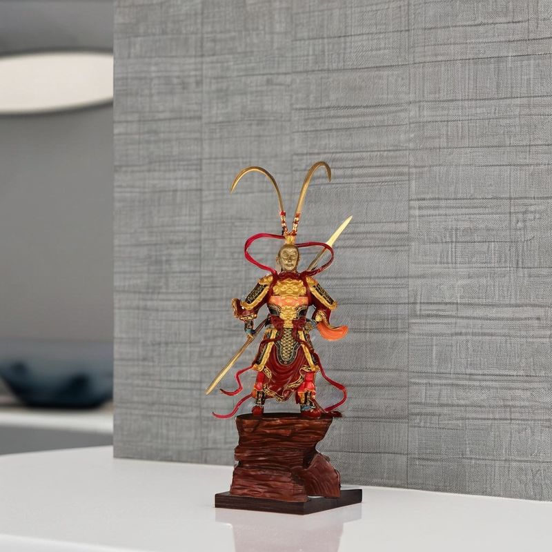 3D Resin Black Myth Monkey King-Sun Wukong Golden Hoop Figure for Contemporary Design