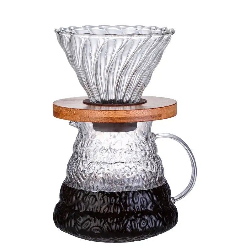 Metal Type Glass Coffee Server for Kitchen Modern Design Heat Resistant Barista