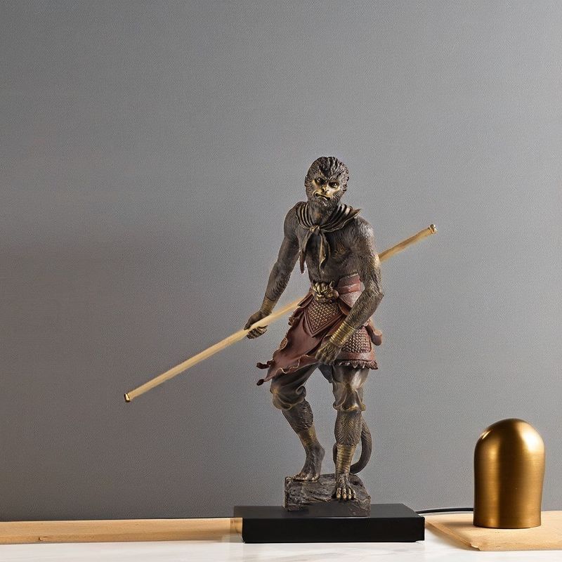 Contemporary Black Myth Game Legends Custom 3D Wukong Statue in Alloy with Art Theme