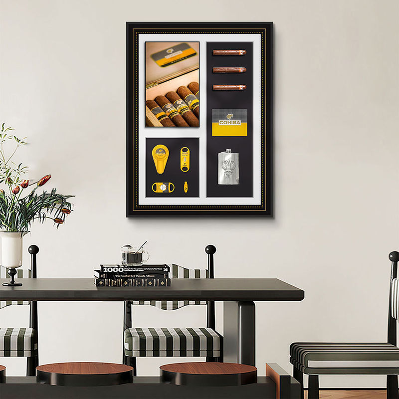 Post-modern Style 3D Artistic Cigar Painting Perfect for Coffee Shops and Restaurants
