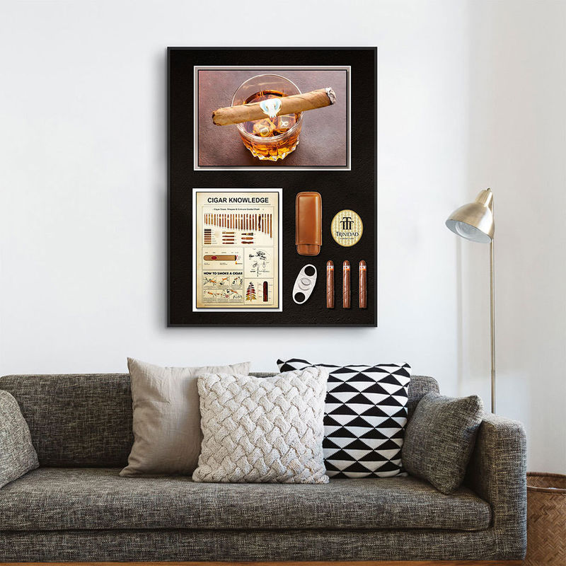 Modern Design Cigar Wall Art High Resolution Printing for Unique Artistic Wall Murals