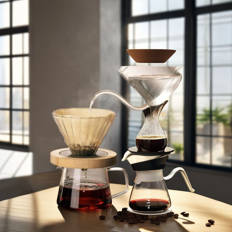 Transparent Reusable Glass Coffee Filter Funnel Dripper Coffee Tea Tools Quantity /