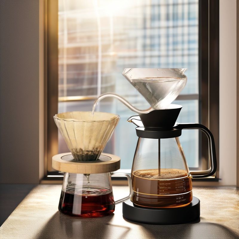 Kitchen Modern Design Borosilicate Glass Coffee Maker Set with Permanent Drip Filter