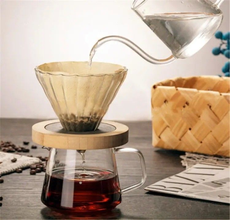 Portable Reusable Smart Glass Filter Pour over Coffee Tea Dripper for Travel and Camp