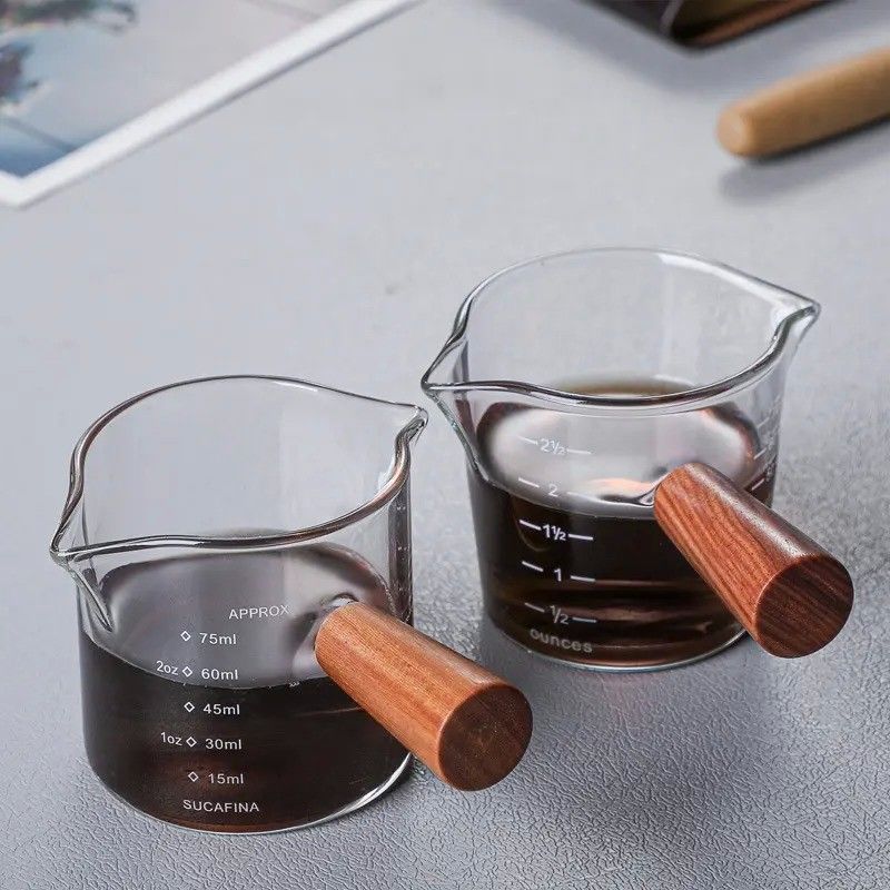 Normal Bottle Type Custom 100ml Borosilicate Clear Glass Measuring Coffee Pot and Tea Cup