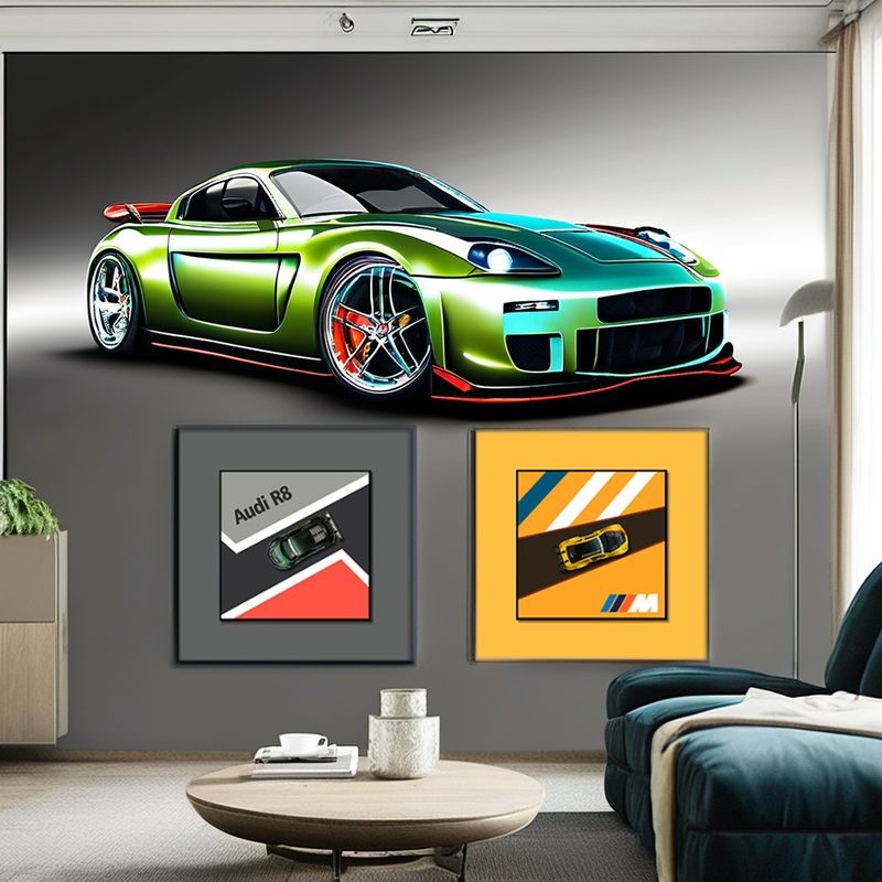 Art Theme Alloy Car Mural for Children's Bedroom and Porch Add a Pop of Art to Your Space