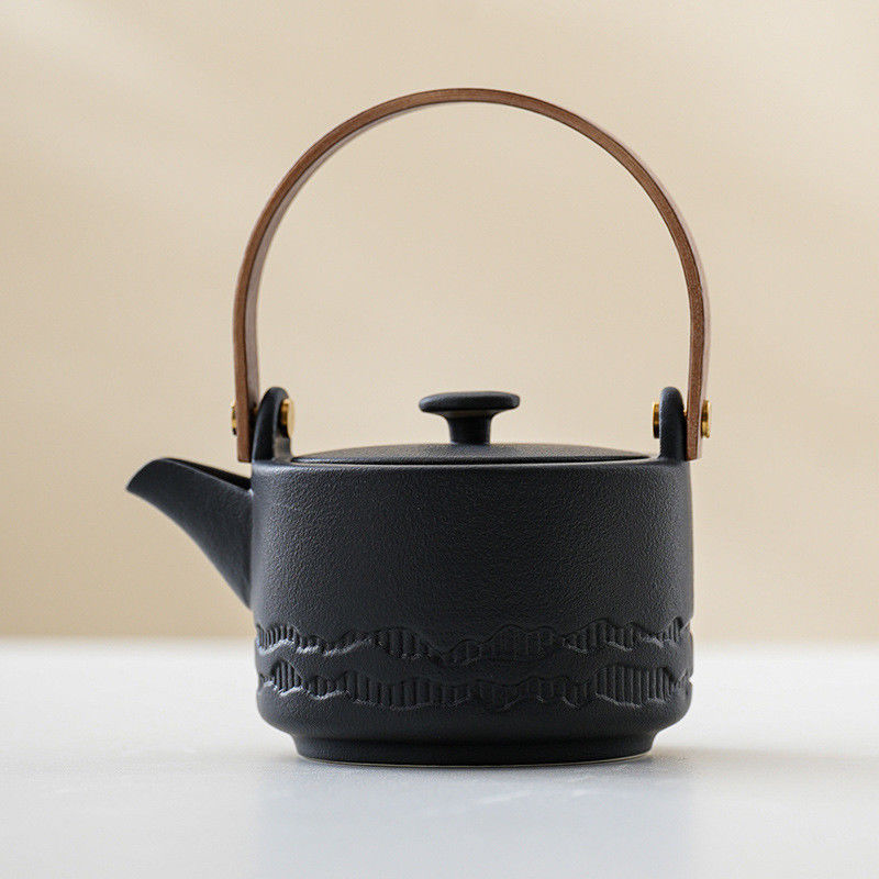 200ml Capacity Ceramic Kung Fu Teapot Set for Tea Enthusiasts Lifting Beam Included