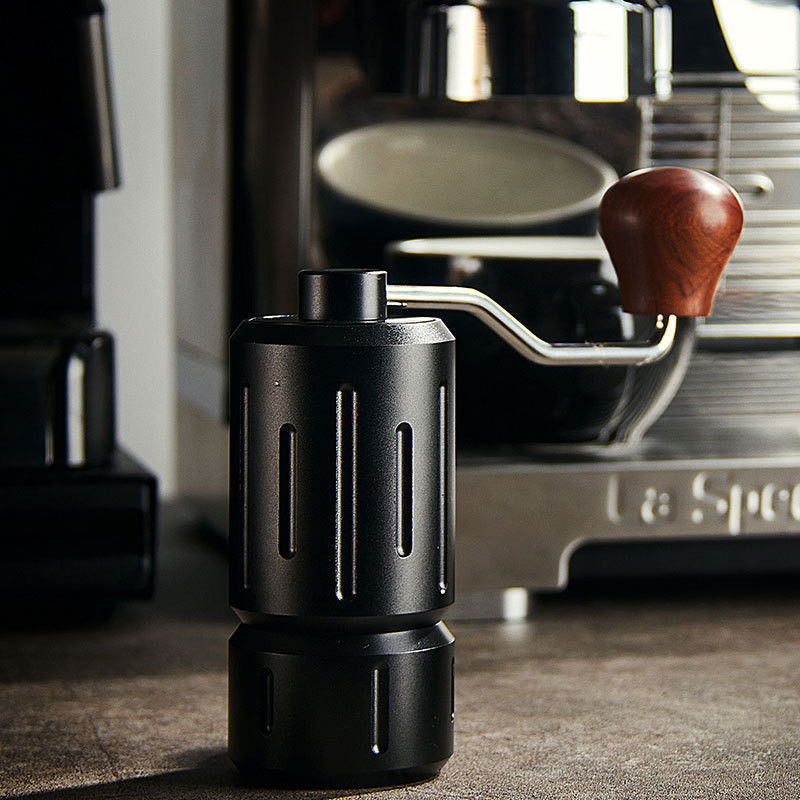STAINLESS STEEL Portable Coffee Grinder for Modern Style Metal Utensils and Wood Mill