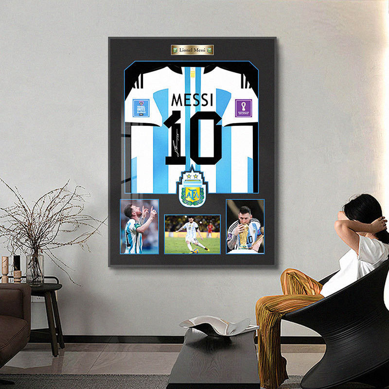 Rectangle Wall Art 3D Ronaldo Football Jersey Photo Frame for Living Room and Bedside
