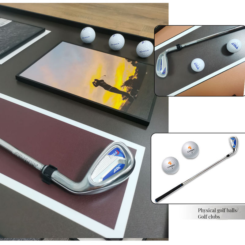 Home Office Hotel Decoration Luxury Modern Crystal Glass Golf Wall Art Hanging Format