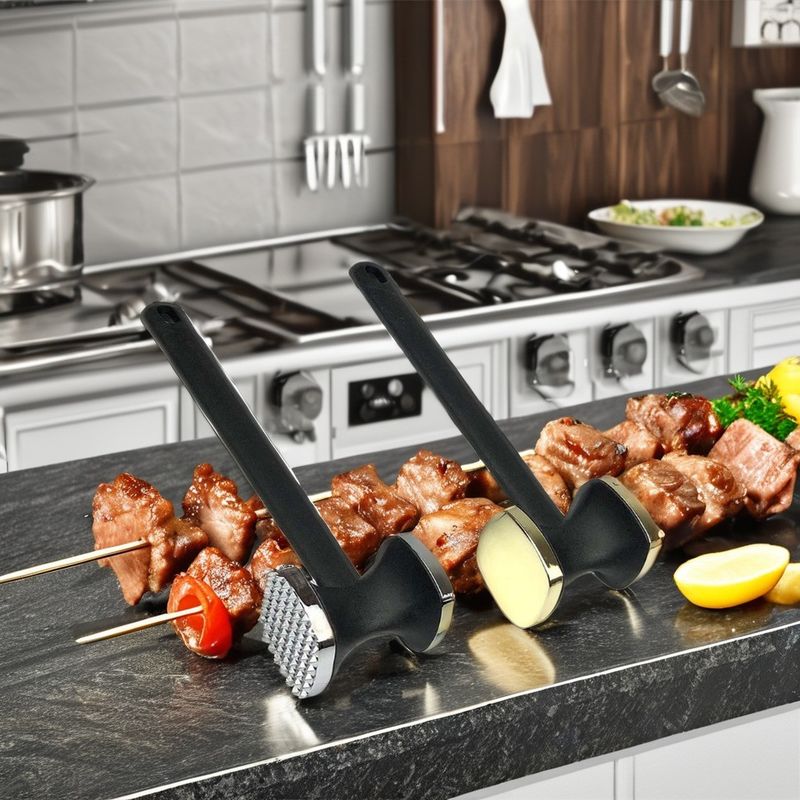 Meat Poultry Tools Heavy-Duty Zinc Alloy Hammer for and Easy Meat Tenderizing at Home