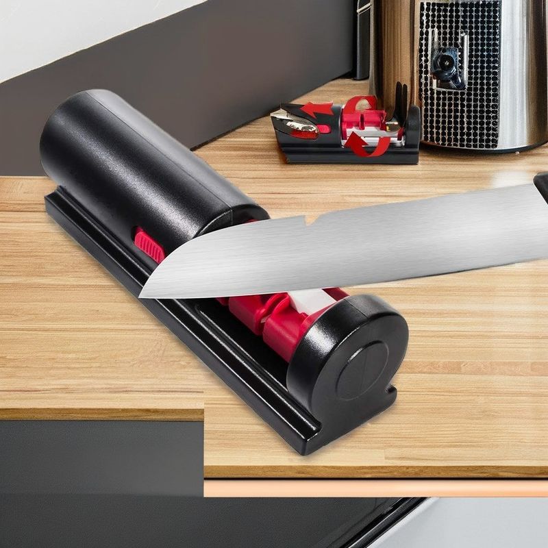 Design 4-in-1 Ceramic Diamond Knife Scissors Sharpener for Professional Kitchen Tools