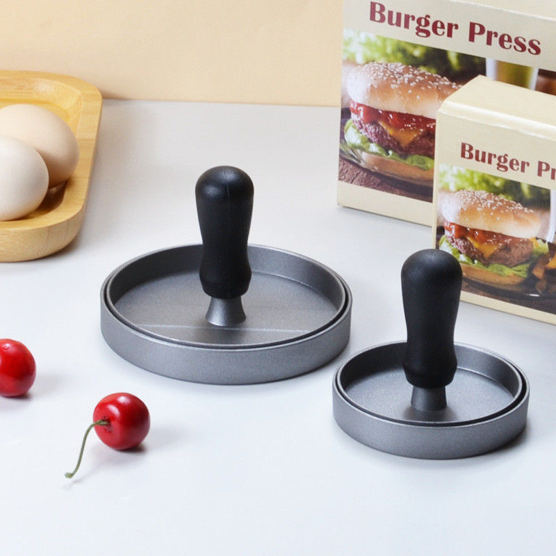 Non-Stick Metal Tool for Preparing Delectable Hamburger and Veggie Patties in Kitchen