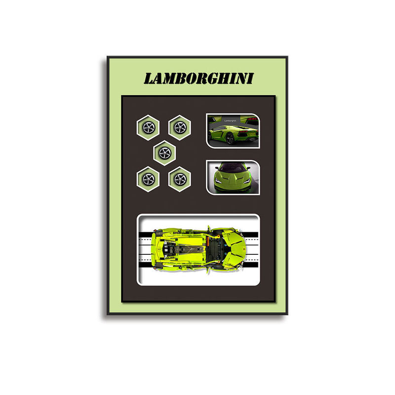 Custom Size Modern 3D Block Car Wall Painting for Hanging in Restaurant or Bedside Decor