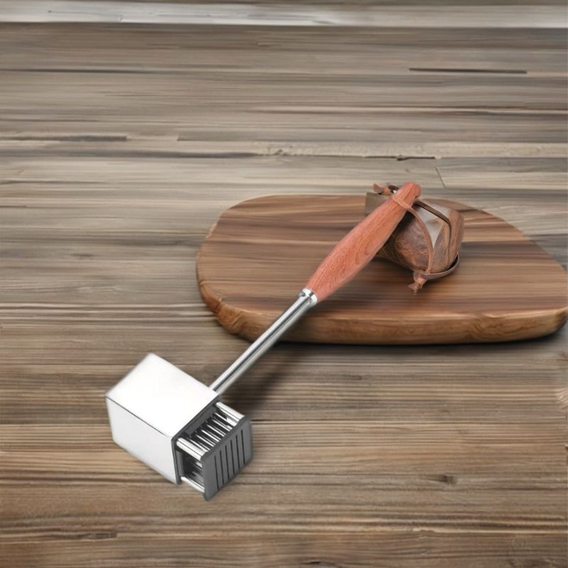 36-Blade Stainless Steel Meat Tenderizer Aluminum Defrosting Tray for Home Kitchen and BBQ