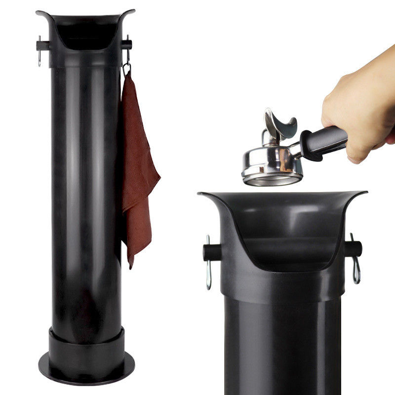 Commercial Tall Knock Tube ABS Plastic Coffee Knock Box with Ceramic and Metal Utensils