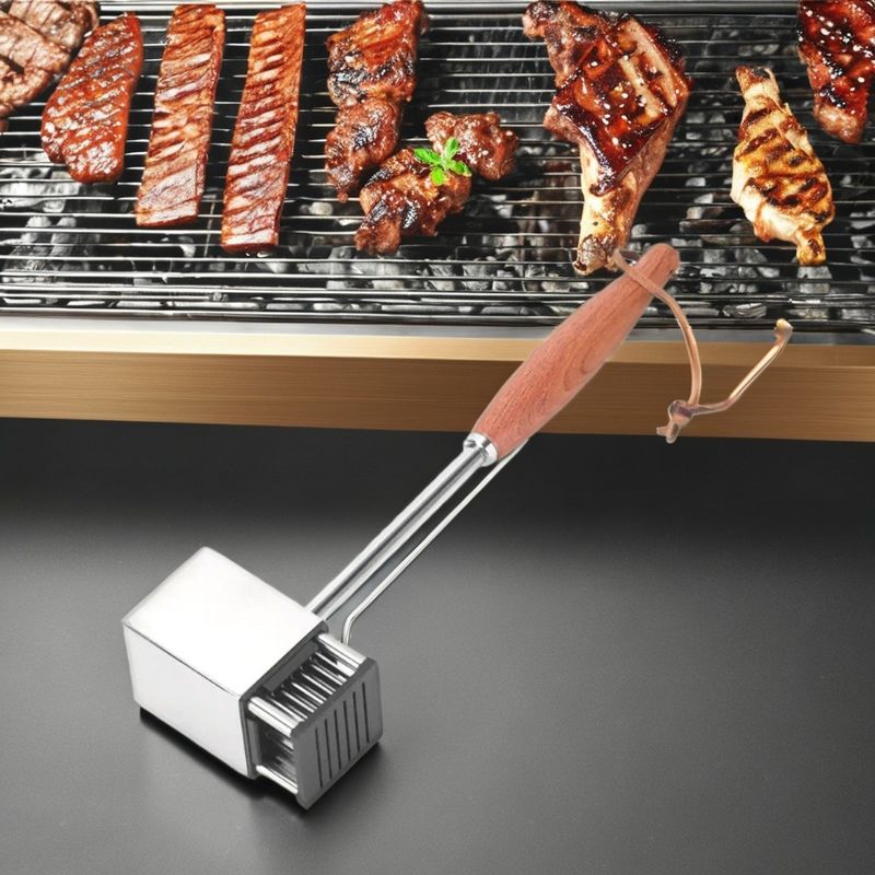 36-Blade Stainless Steel Meat Tenderizer for BBQ Steak and Turkey Professional Grade