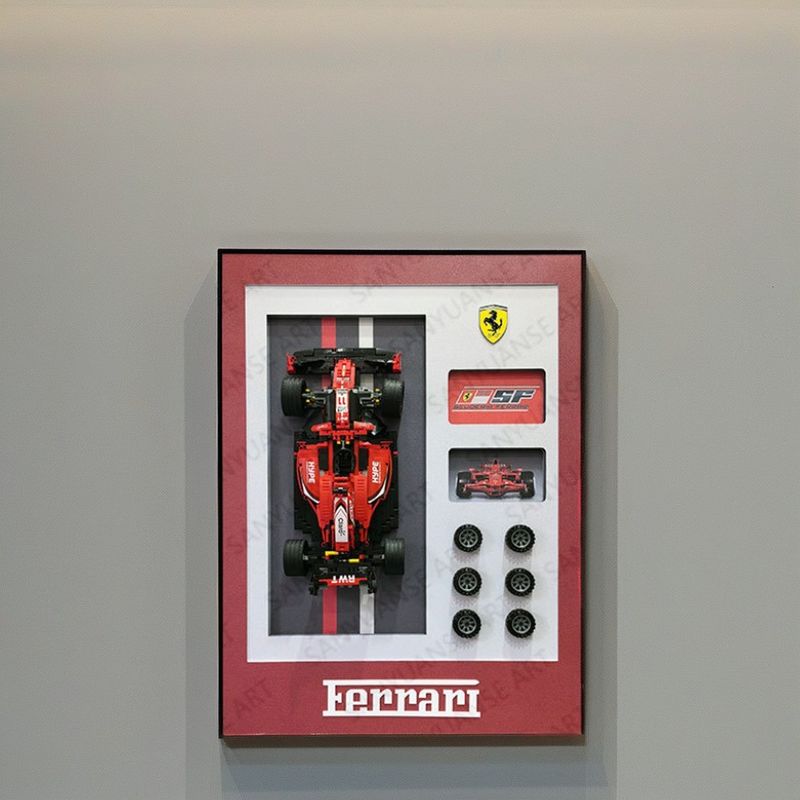 Custom Porsche Sports Car and Beautiful House Models Displayed in Wall Frame for Trendy Home Decor