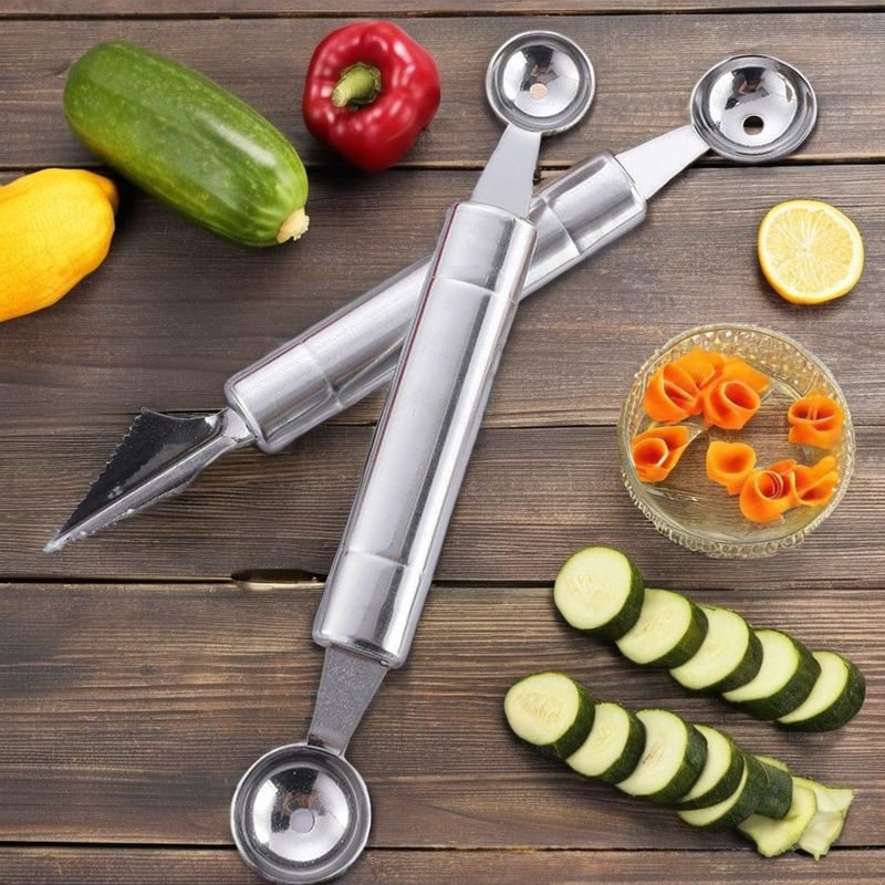 Stainless Steel Watermelon Ball Maker and Carving Knife Set Chic for Fruit Decoration