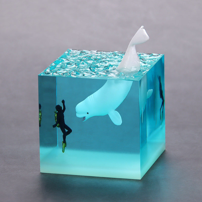Luxury Design Style LED Night Lamp for Kids Eco-friendly Bamboo and Epoxy Resin Light