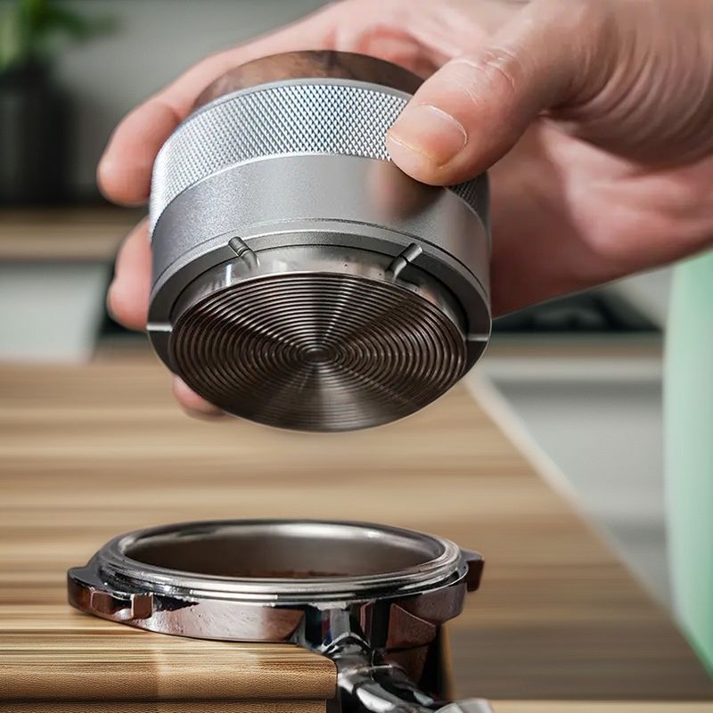 51mm 53mm 58mm Eco-Friendly Coffee Leveler Dispenser Stainless Steel Barista Tools Wood Cover