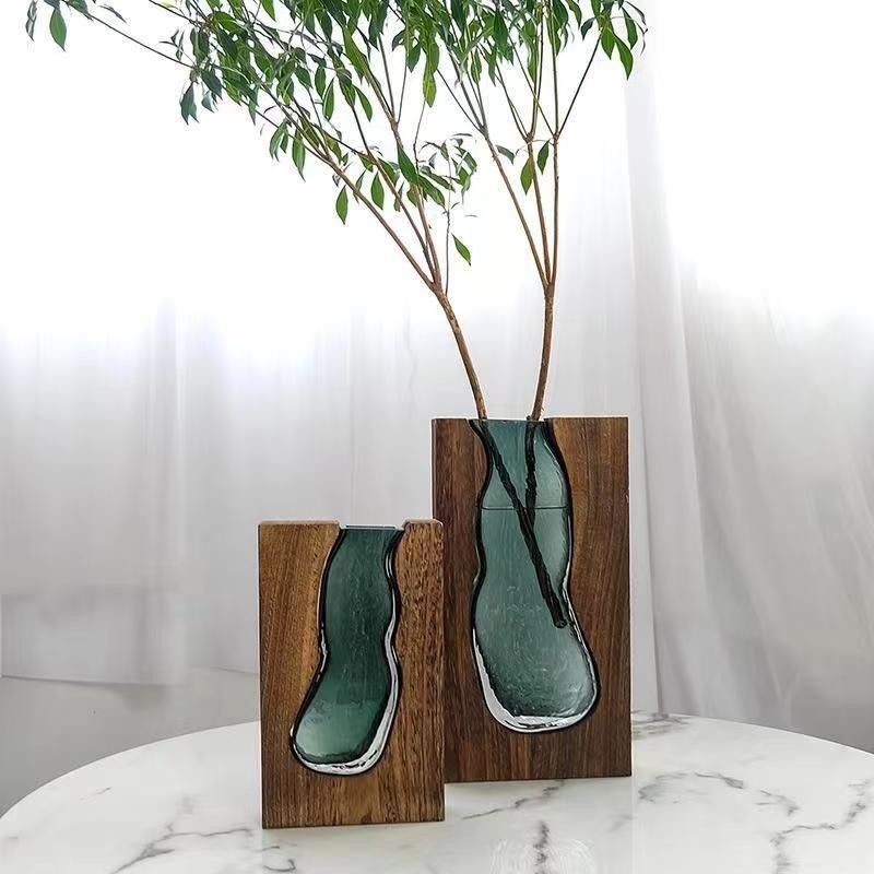 Retro White Square Ceramic Vase for Minimalistic Home Decor in Nordic Rustic Boho Style