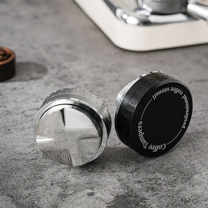 Dual Purpose Coffee Tool 2-in-1 Adjustable Height Stainless Steel Tamper and Dispenser