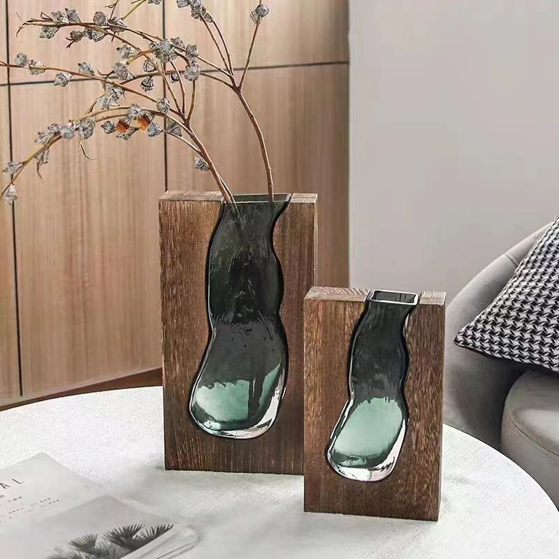 Custom Tall Cylinder Glass Vase with Contemporary Design Style and Customized Color