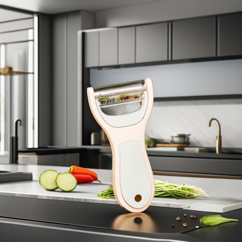 Hand Vegetable Slicer 2-in-1 Metal Peeler Durable Mini Steel Manual Tools Non-Slip Handle Safe for Commercial