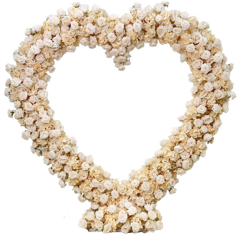 Colorful Floral Beauty Silk Red Heart-Shaped Arch Flowers for Wedding and Party Decor
