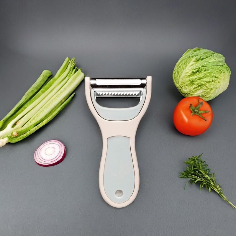 Effortless Kitchen Preparation 2 in 1 Metal Peeler and Grater with Anti-Slip Handle