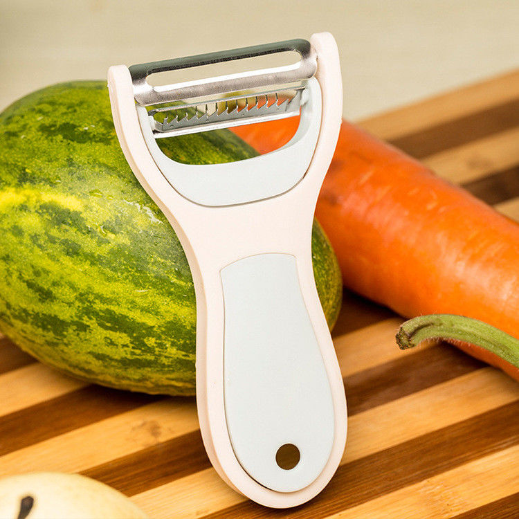 Pressing Function Metal 2-in-1 Peeler Slicer Zester for Fruits and Vegetables
